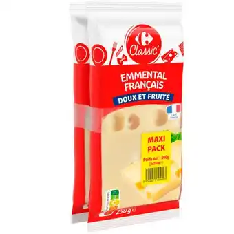 Carrefour CARREFOUR CLASSIC' Emmental Bloc Maxi Pack offre