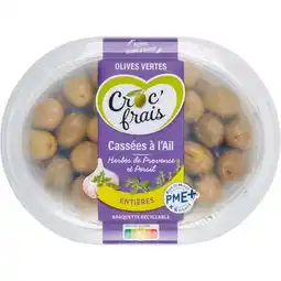 Carrefour CROC FRAIS Olives entières cassées à l'ail CROC FRAIS offre