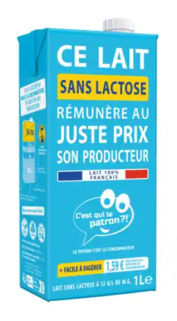 Carrefour C'EST QUI LE PATRON Lait demi-écrémé stérilisé U.H.T offre
