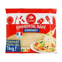 Carrefour CARREFOUR CLASSIC' Emmental râpé fondant Format familial offre
