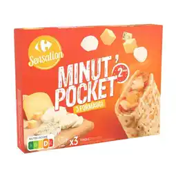 Carrefour CARREFOUR SENSATION Pizza sandwich Minut'Pocket surgelée offre