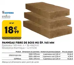 Tout faire matériaux STEICO Panneau fibre de bois nu ép. 145 mm offre