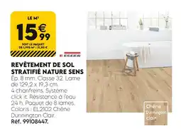 Tout faire matériaux EGGER Revêtement de sol stratifié Nature Sens offre