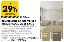 Tout faire matériaux Alsa Flooring Revêtement de sol vinyle rigide Neoclick 55 lame Amber wood offre