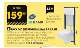 Tout faire matériaux SIAMP Pack WC suspendu mural Basia NF offre