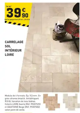 Tout faire matériaux Carrelage sol intérieur Loire offre