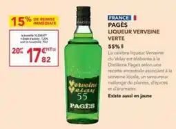 METRO Pagès - liqueur verveine verte offre