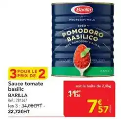 METRO Barilla - sauce tomate basilic offre