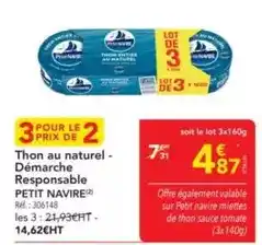 METRO Petit navire - thon au naturel offre