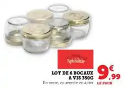 Super U Lot de 6 bocaux a vis offre