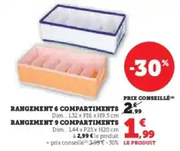 Super U Rangement 6 compartiments offre