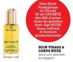 Hyper U Soin visage & corps nuxe offre