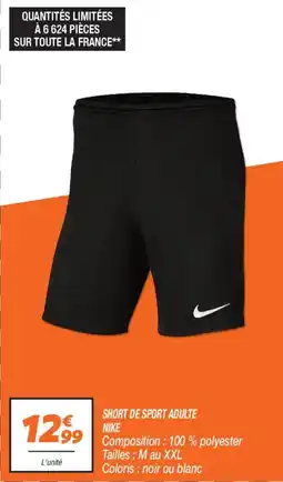 Netto Short de sport adulte nike offre