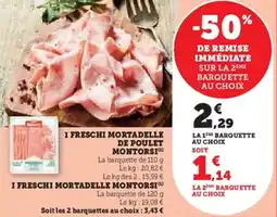 U Express I freschi mortadelle de poulet montorsi offre