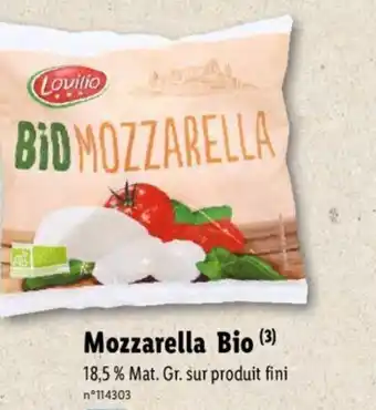 Lidl Mozzarella bio offre