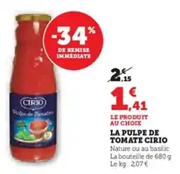 U Express La pulpe de tomate cirio offre