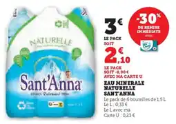 U Express Eau minerale naturelle sant'anna offre