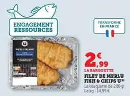 U Express Filet de merlu fish & chips u offre