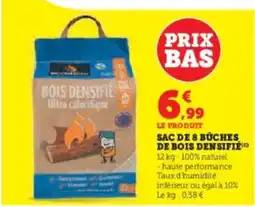 Hyper U Sac de 8 buches de bois densifie offre