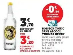 U Express Boisson tonic sans alcool thomas henry offre