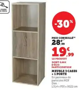 Hyper U Meuble 3 cases +1 porte offre