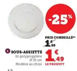Hyper U Sous-assiette offre