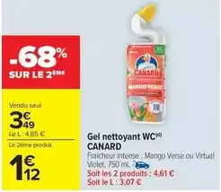 Carrefour Canard - gel nettoyant wc offre