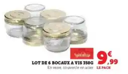 Hyper U Lot de 6 bocaux a vis offre