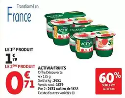 Auchan Supermarché Danone - activia fruits offre