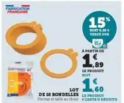 Hyper U Lot de 10 rondelles offre