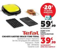 Hyper U TEFAL Croque gaufre snack time offre