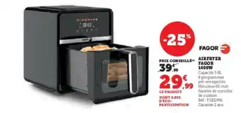 Hyper U FAGOR Airfryer offre