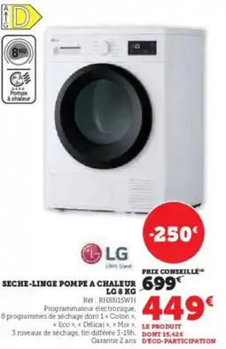 Hyper U LG Seche-linge pompe a chaleur offre
