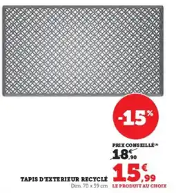 Hyper U Tapis d'exterieur recyclé offre