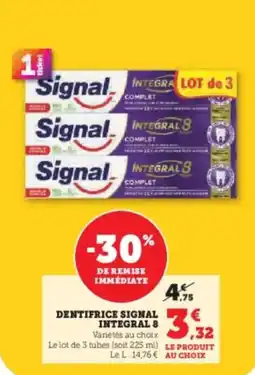 Super U Dentifrice signal integral offre