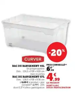 Hyper U CURVER Bac de rangement offre