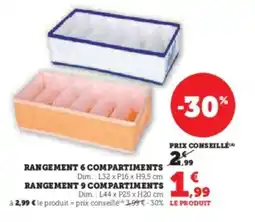 Hyper U Rangement 6 compartiments rangement 9 compartiments offre