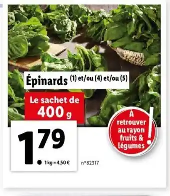 Lidl épinards offre