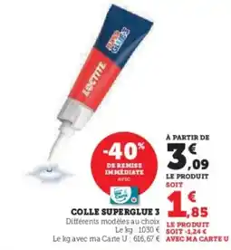 Hyper U Colle superglue 3 offre
