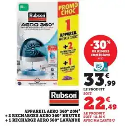 Hyper U RUBSON Appareil aero 360° 20m² +2 recharges aero 360° neutre +recharge aero 360° lavande offre