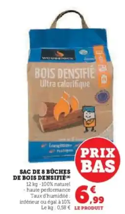 Hyper U Sac de 8 bûches de bois densifié offre
