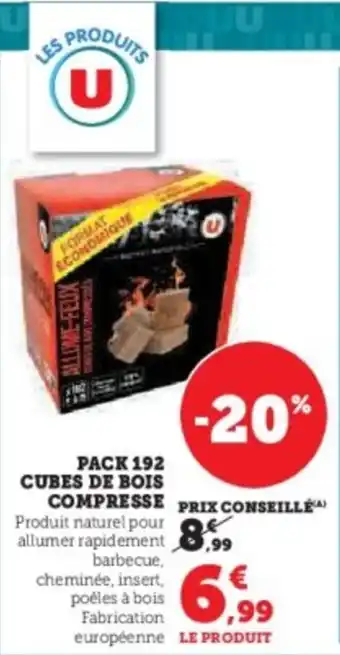Hyper U Pack 192 cubes de bois compresse offre