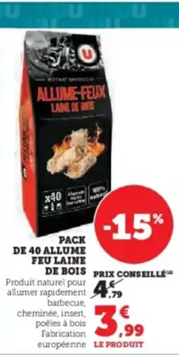 Hyper U Pack de 40 allume de bois offre
