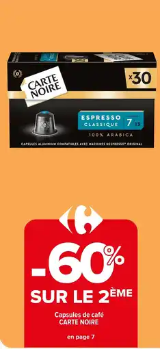 Carrefour Market CARTE NOIRE Capsules de café offre