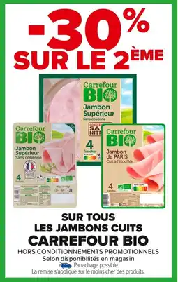 Carrefour Market Sur tous les jambons cuits carrefour bio offre