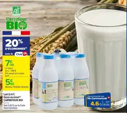 Carrefour Market CARREFOUR BIO Lait U.H.T. Demi-écrémé offre