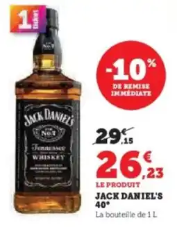 Super U Jack daniel's 40 offre