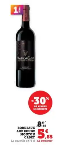 Super U Bordeaux aop rouge mouton cadet offre