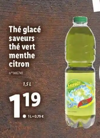 Lidl Thé glacé saveurs thé vert menthe citron offre