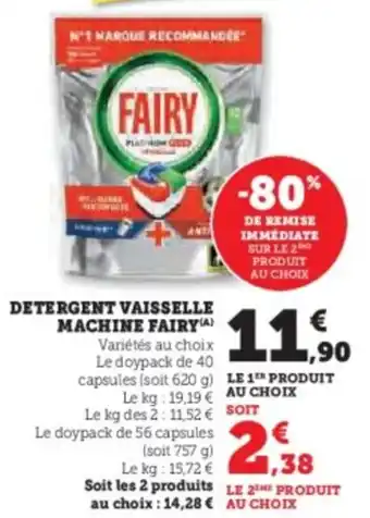 Super U Detergent vaisselle machine fairy offre